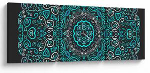 Obraz ornamentální abstrakce (s hodinami) (90x30 cm)