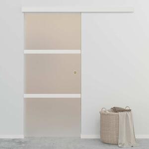 Posuvné dveře ESG sklo a hliník 90 x 212 cm stříbrné 288053