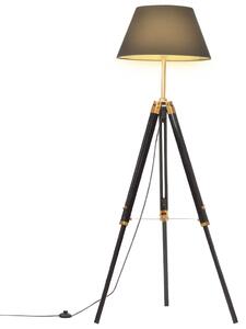 Stojací lampa stativ černá a zlatá masivní teak 141 cm 288076
