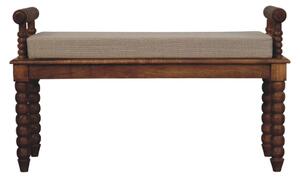 Lavice v dubovém odstínu z masivního mangového dřeva, 100 × 35 × 60 cm