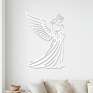 Dřevěný Anděl ochrany | Rozměry (cm): 28x40 | Zvolte barvu dekoru: Bílá