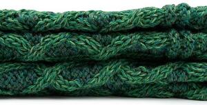 Vlnka Vlněný pletený pléd Merino zelená velikost lůžkovin 100x140