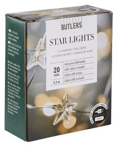 STAR LIGHTS LED Světelný řetěz drátěné hvězdy s USB 20 světel