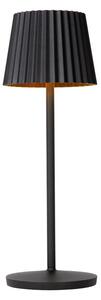 LUCIDE 27889/02/30 JUSTINE venkovní dotyková stolní lampička LED V380mm 2W/210lm 2700K IP54 černá, bezdrátová nabíjecí podložka