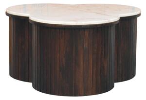 Konferenční stolek Verona s mramorovým prvkem, 82 × 82 × 42 cm