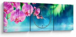 Obraz - Orchidej (s hodinami) (90x30 cm)