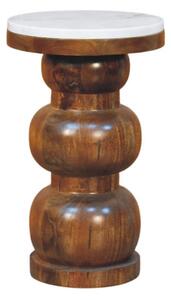 Odkládací stolek s mramorovým prvkem, 27 × 27 × 45 cm