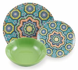 VILLA D’ESTE HOME TIVOLI Servis talířů Marrakech 18 kusů, barevný, dekor květinová mozaika