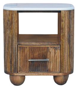 Noční stolek Beaumont s mramorovým prvkem, 44 × 34 × 47 cm