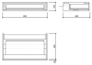 SAPHO - AVICE 1x zásuvka závěsná 80x15x48cm, bílá (AV800) (AV800-3030)