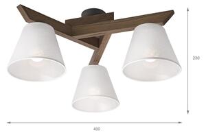 Brilagi - LED Přisazený lustr ANTHONY 3xE14/40W/230V dub ořech/bílá