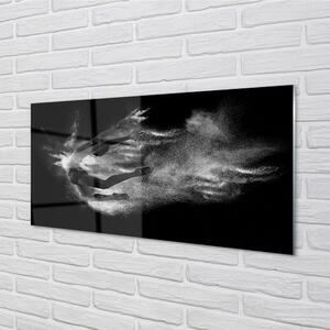 Obraz na skle Žena baletní kouřové šedé pozadí 100x50 cm