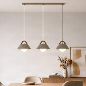 Luminex Závěsné světlo Funda, béžové, délka 110 cm, 3ramenné, kov/sklo, stmívatelný, Krémová / jantar, Obývací pokoj / jídelna, kov, Skandinávský