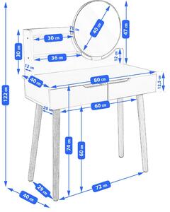 Toaletní stolek SCANDI 2 LED | CM-254121