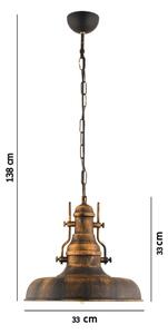 Lustr na řetězu 1xE27/40W/230V bronzová
