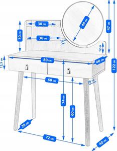 Toaletní stolek SCANDI 3 LED | CM-254145