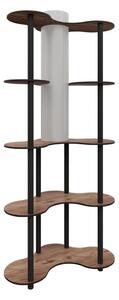 Stojací lampa s poličkami 1xE27/40W/230V 150 cm černá/hnědá