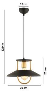 Lustr na lanku 1xE27/40W/230V černá/zlatá