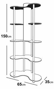 Stojací lampa s poličkami 1xE27/40W/230V 150 cm černá/hnědá