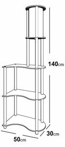 Stojací lampa s poličkami 1xE27/40W/230V 140 cm černá/hnědá