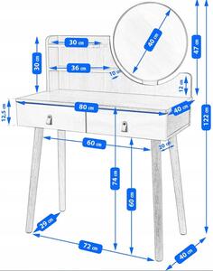 Toaletní stolek SCANDI 3 LED | CM-254152