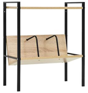 Knihovna se 2 policemi černá a dub 52x28x59 cm kompozitní dřevo 288231