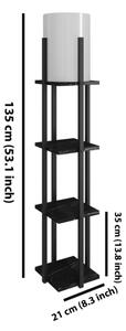 Stojací lampa s poličkami NORA 1xE27/40W/230V černá