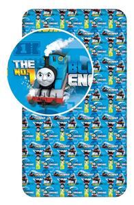 Modré napínací bavlněné dětské prostěradlo 90x200 cm Thomas the Tank Engine – Jerry Fabrics