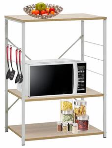 Skříňka na mikrovlnku bílá a dub 60 x 39,6 x 79,5 cm kompozit 288237