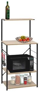 Skříňka na mikrovlnku černá a dub 60 x 39,6 x 123 cm kompozit 288239
