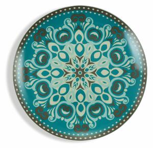 VILLA D’ESTE HOME TIVOLI Servis talířů Lazio 18 kusů, zelená/tyrkysová/krémová, kruhové geometrické tvary