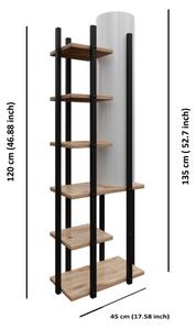 Stojací lampa s poličkami MODA DOR 1xE27/40W/230V černá/hnědá