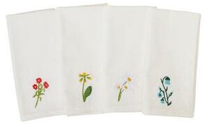 Bavlněné ubrousky s výšivkami Flowers - set 4 ks Wikholm Form