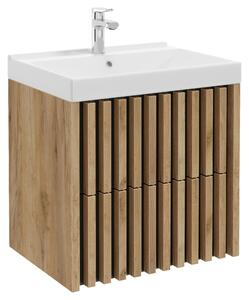 SKŘÍŇKA S UMYVADLEM, černá, barvy dubu, barvy dubu, 61 cm MID.YOU - Koupelnové série, Online Only