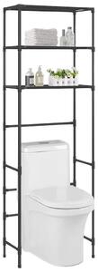 3patrový úložný regál nad WC černý 53 x 28 x 169 cm 288329