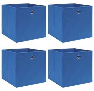 Úložné boxy 4 ks modré 32 x 32 x 32 cm textil 288337