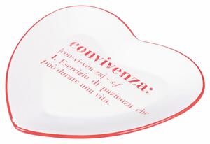 VILLA D’ESTE HOME TIVOLI Set dezertních talířů ve tvaru srdce Victionary 4 kusů, červená/bílá, dekor nápisy