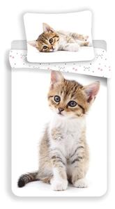 Bílé bavlněné dětské povlečení na jednolůžko 140x200 cm Kitten – Jerry Fabrics