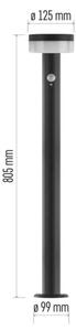LED Solární lampa se senzorem LED/2W/3,7V 1200 mAh IP44 80 cm