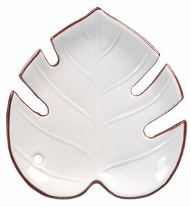 VILLA D’ESTE HOME TIVOLI Set designových dezertních talířů ve tvaru listů Tropical 3 kusů, zelená/bílá/růžová