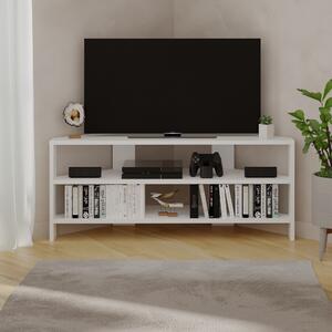 Rohový TV stolek Houseland Thales bílý