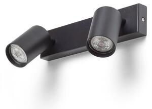 Přisazené nástěnné svítidlo DUDE II, černé, patice GU10, 2× 9 W