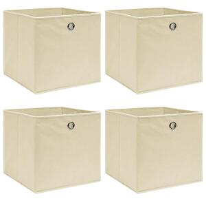 Úložné boxy 4 ks krémové 32 x 32 x 32 cm textil 288357