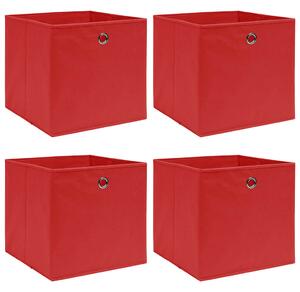 Úložné boxy 4 ks červené 32 x 32 x 32 cm textil 288361