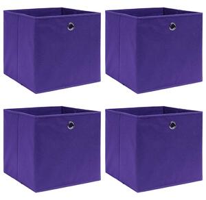 Úložné boxy 4 ks fialové 32 x 32 x 32 cm textil 288353