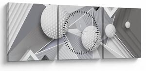 Geometrický abstraktní obraz (s hodinami) (90x30 cm)
