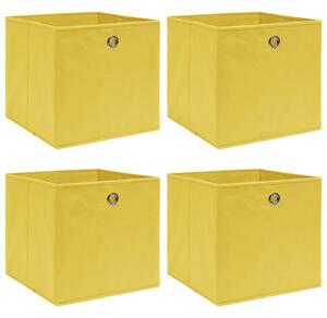 Úložné boxy 4 ks žluté 32 x 32 x 32 cm textil 288365