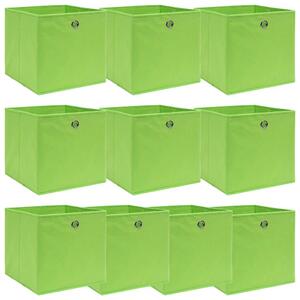 Úložné boxy 10 ks zelené 32 x 32 x 32 cm textil 288371