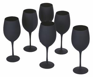 VILLA D’ESTE HOME Set sklenic na víno Naima 6 kusů, matná, černá, 428 ml