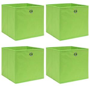 Úložné boxy 4 ks zelené 32 x 32 x 32 cm textil 288369